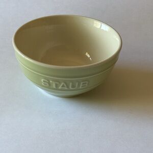 STAUB SMALL MACARON PASTEL STONEWARE BOWL MEDIUM GREEN NWOT